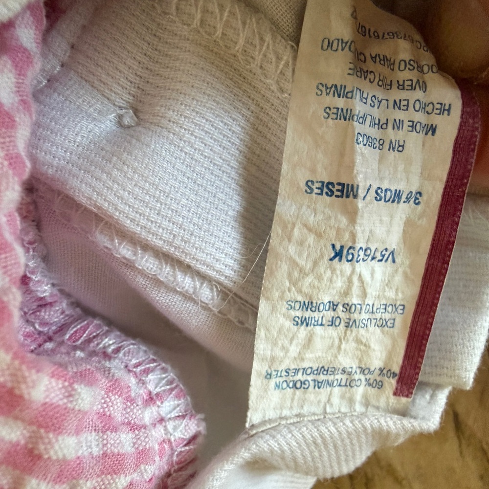 Vintage Pink Gingham Floral Baby Easter Dress - Picture 5 of 5